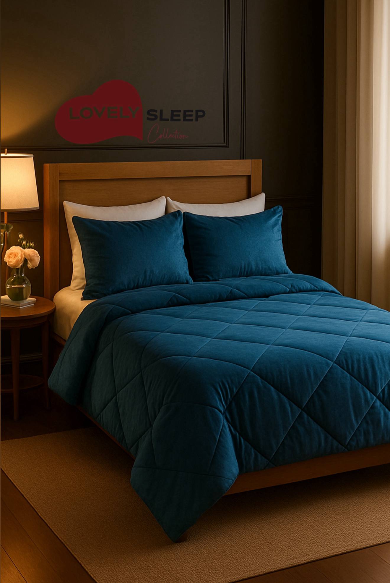 WhatsApp Image 2025-11-22 at 5.24.25 PM روتختی مخمل ساده لاولی اسلیپ رنگ ابی نفتی - Image 1