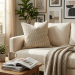 کوسن مخمل بافتی طرح مشبک کد709