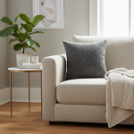 کوسن مخمل پرزدار خاکستری کد 711