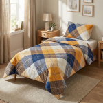 روتختی مخمل لاولی اسلیپ طرح چهارخانه - Image 2