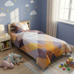 لحاف روتختی طرح پچ‌ورک هندسی