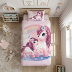 لحاف روتختی طرح پونی رنگین‌کمان - Image 2