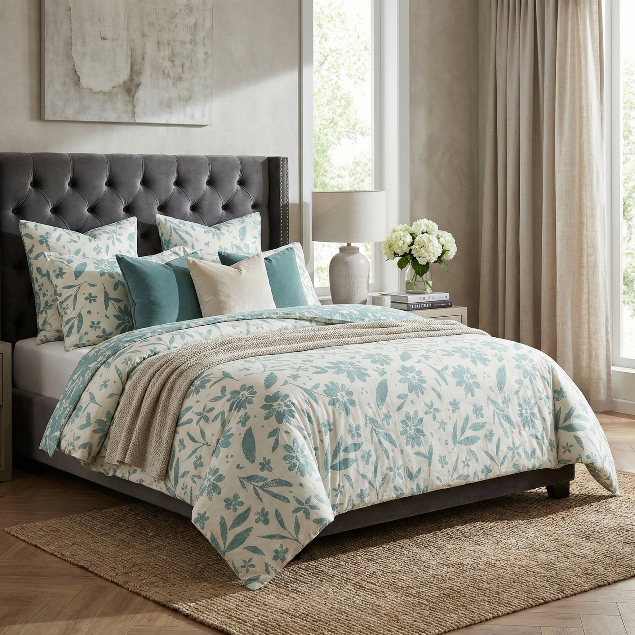 HooshaAI_2026_02_12_114136 روتختی بندری گل ابی کرم کد810 - Image 1